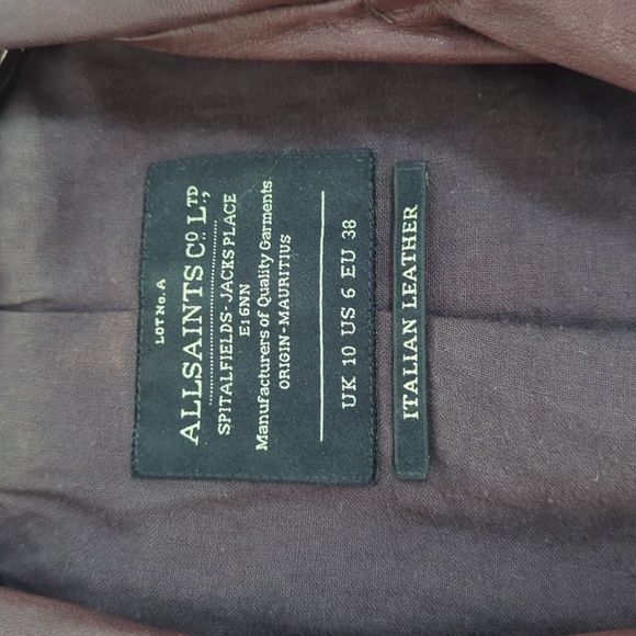 All saints leather jacket size Small - Picture 2 of 4